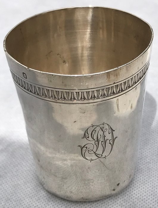 Antique Beaker Christening Goblet  - .950 silver - Henri Soufflot - France - Late 19th century