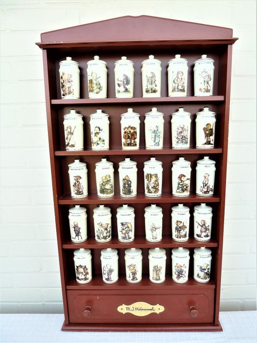 原裝Hummel香料架配30個香料罐 - 木, 陶瓷