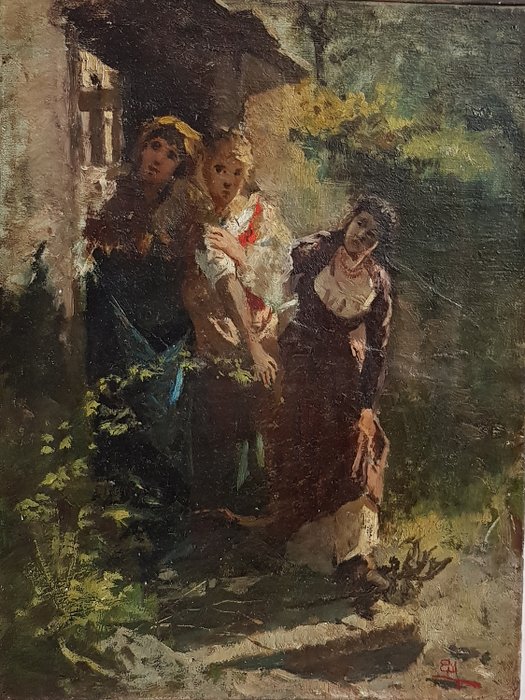 Mose' Bianchi (1840-1904) - Le curiose