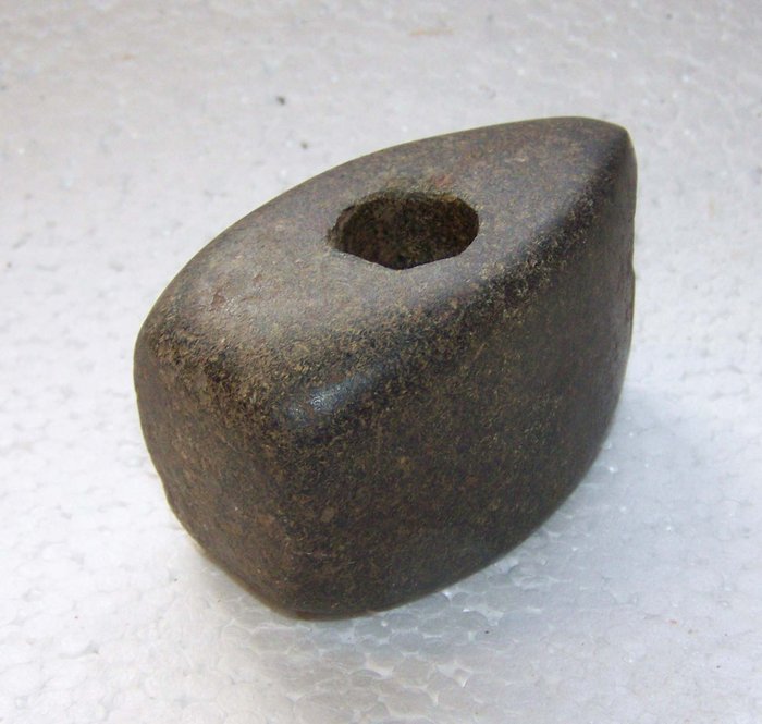 Prehistorisch, Neolithisch steen (no-5)  Stenen strijdhamer  - 4.5×4.3×8 cm