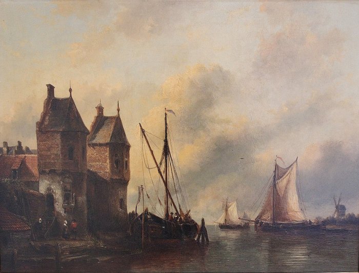 Antonie Waldorp (1803 - 1866) - Stadje aan het kanaal