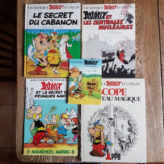 Asterix - 4x Album publicitaire + 1x Album pastiche - 2x C + 3x B - Primeira edição