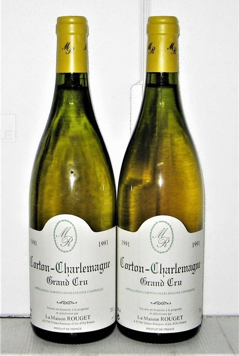 1991 Corton Charlemagne Grand Cru - La Maison Rouget - Bourgogne - 2 Flessen (0.75 liter)