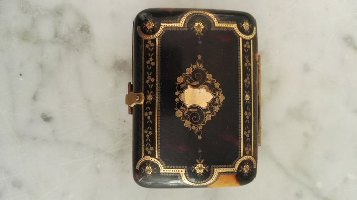 lommebok - Gull, Skildpaddeskjold - Sent på 1800-tallet