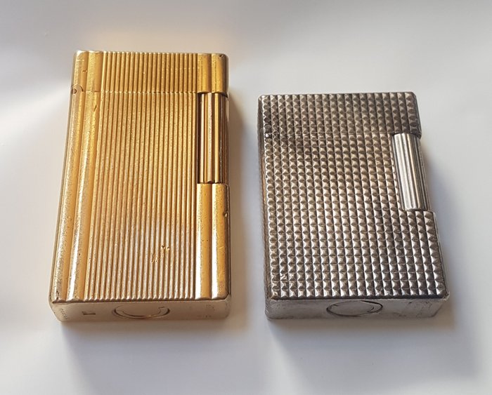 ST DUPONT- Briquets anciens à gaz  - Lighter - Gold plated / silver plated of 2