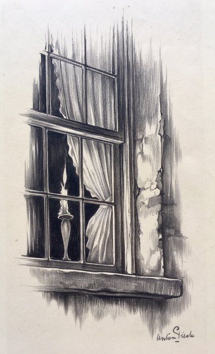 Anton Pieck (1895 - 1987) - original drawing - Catharine Carter (1956)