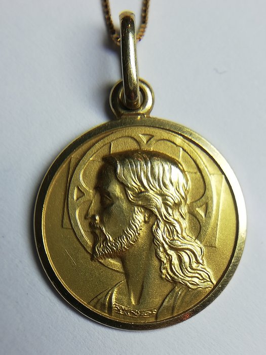 1AR  - GESU' DIO TI PROTEGGA, Medalha (1) - .750 (18 kt) ouro