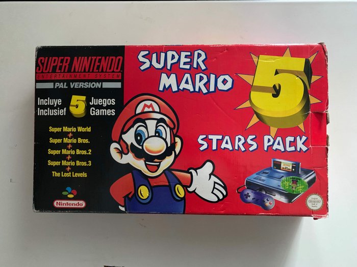 1 Nintendo SNES Super Mario 5 Star Pack - Console (1) - Nella scatola originale