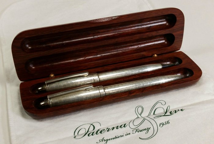 Paterna & Livi - Firenze - Pen and mechanical pencil in 925 silver - Near pair