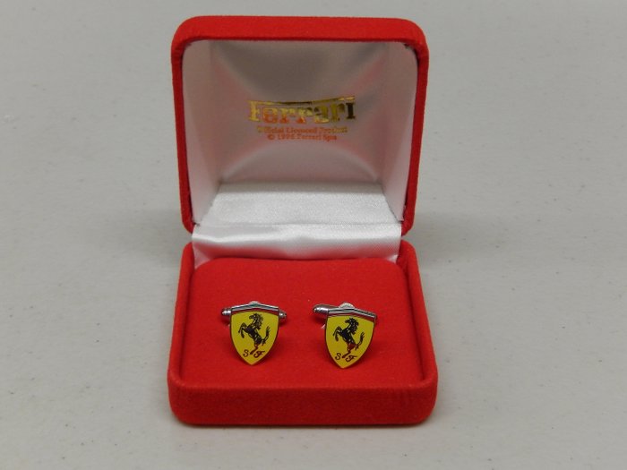 袖 扣 - Ferrari - Official Ferrari Metal and Enamel Boxed Cufflinks - 1996