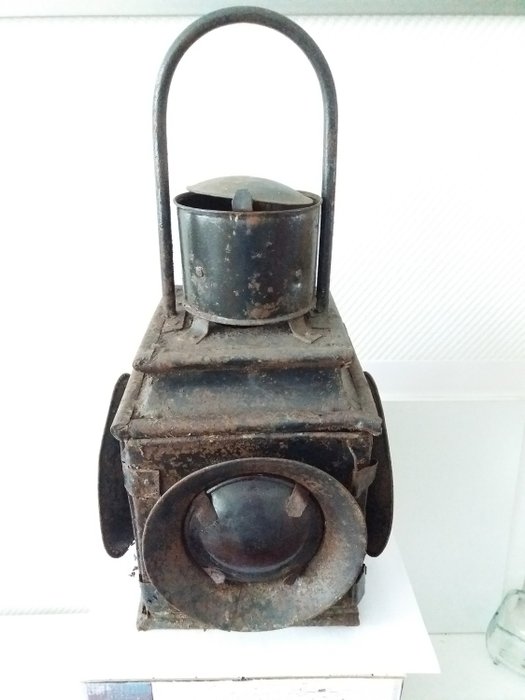 Foarte frumos felinar de tren - lampă de ulei - Fier (turnat/forjat)