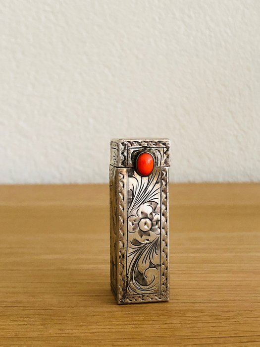 vintage silver lipstick holder - Silver