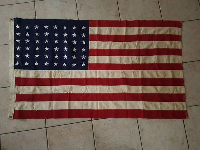 AMERICAN FLAG - Ex-bandeira dos EUA - 1930/1940 aprox - Algodão