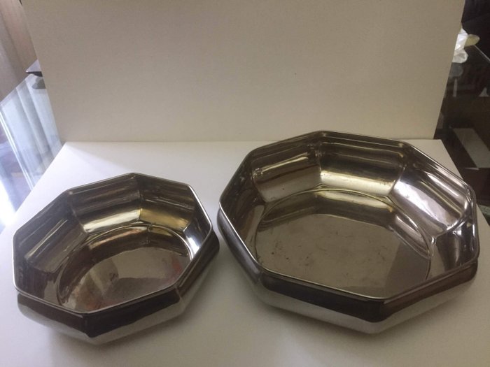 OLRI - OLRI octagonal bowls (2) - Silver plated