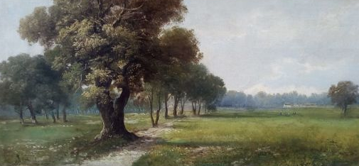 Andreas Marko (1824-1895) - Paesaggio con figure in lontananza