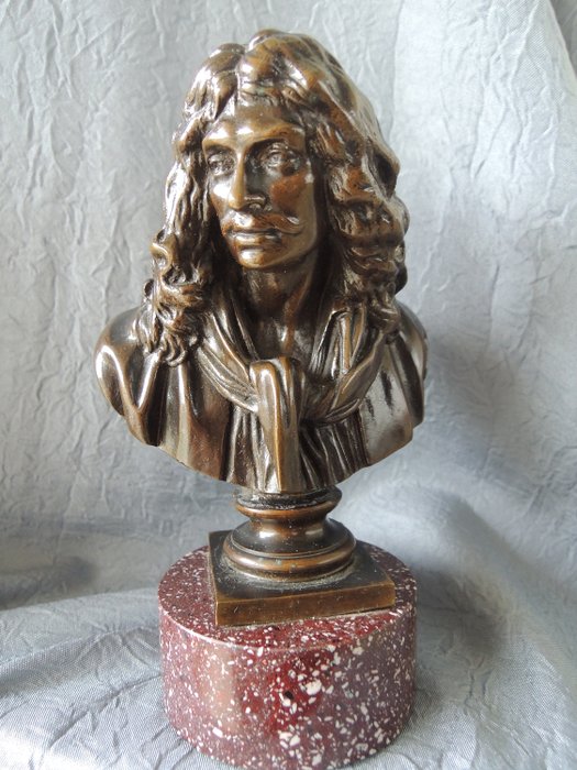 Ferdinand Barbedienne - Büste, Molière  (1) - Bronze - Zweite Hälfte des 19. Jahrhunderts