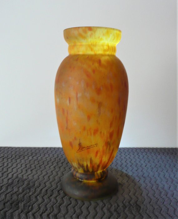 Lorrain - Maison Daum Nancy - Grande vase pâte de verre Art Déco