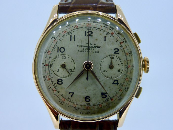 Chronograph Suisse Lylo - 18kt Landeron 48 - Homem - 1901-1949