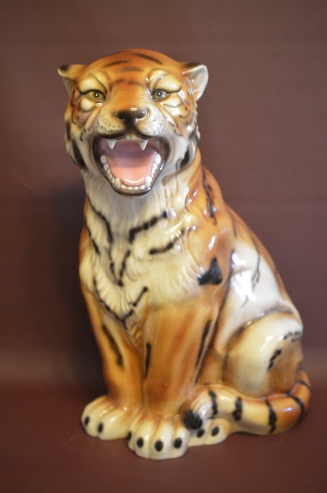Stor tigerfigur - 45 cm - Keramik