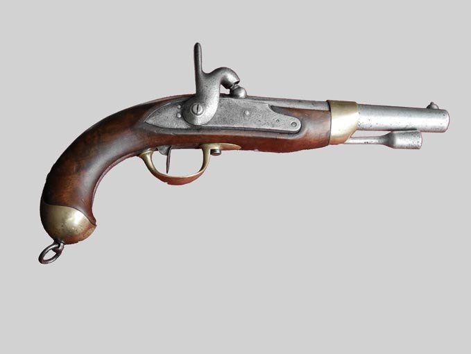 France - manufacture de Tulle - Pistolet réglementaire, modèle 1822 Tbis - Cavalry - Percussion - Pistol - 17,7 mm