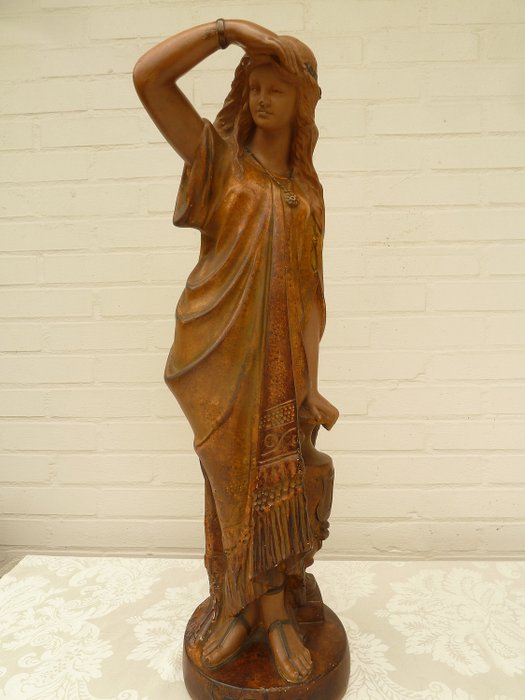 Large statue of the Greek poet Sapho, 66 cm - Plaster
