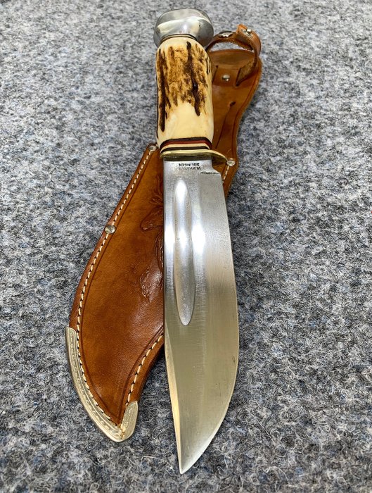 Germany - Large German Hunting Knife W.WAGNER, SOLINGEN -  1930'-40'  - Hunting - Knife