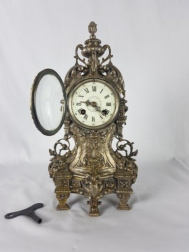 Pendule Horlogerie de Paris A B. - 黄铜色 - 19世纪