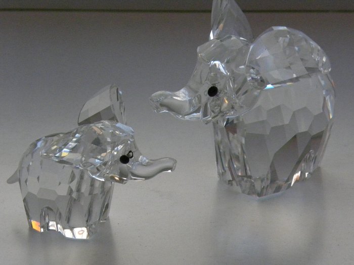 Swarovski - Elefante grande y pequeño - Cristal