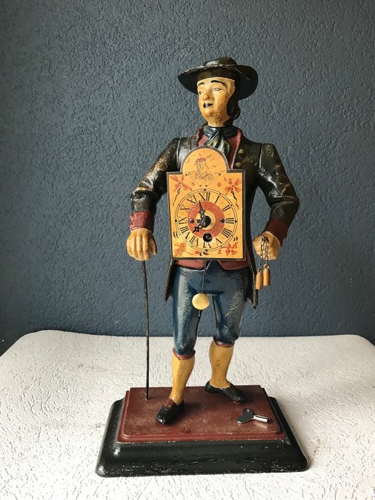 Clock man with top hat - Cast iron - mid 20th century