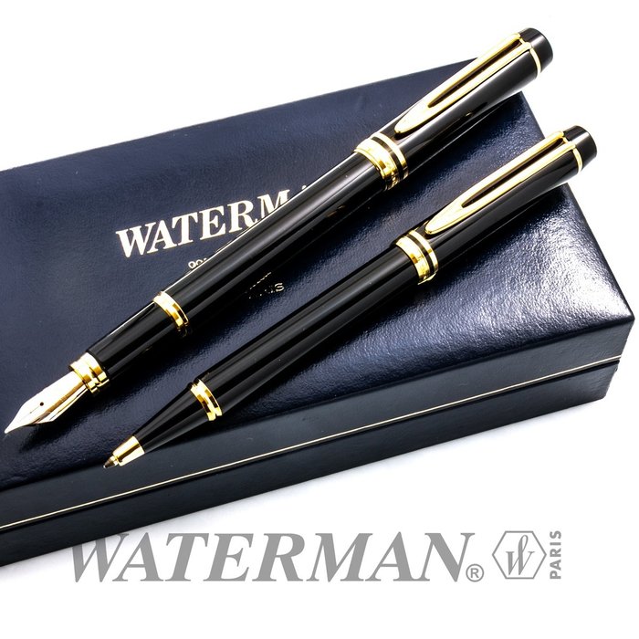 Waterman - Stylo à bille et stylo plume Le Man 100 noir - Ensemble