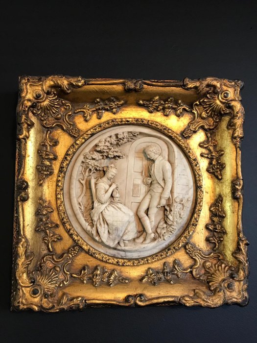 Edward William Wyon - Plaque - Marble or Alabaster, Wood
