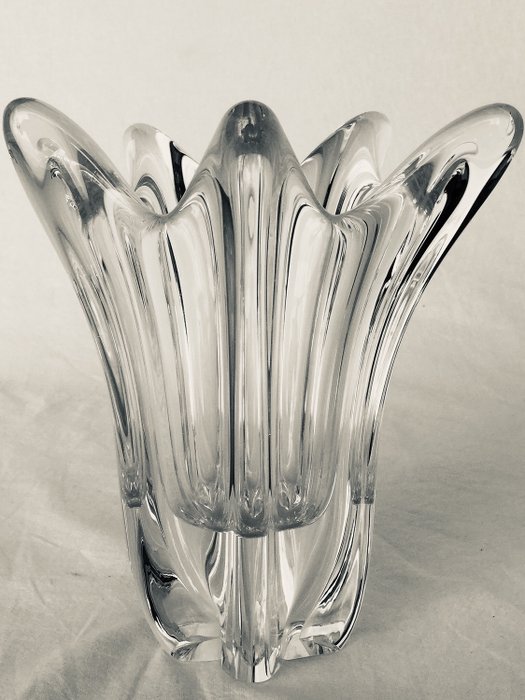 Daum France - vaso di cristallo - bellissimo cristallo trasparente