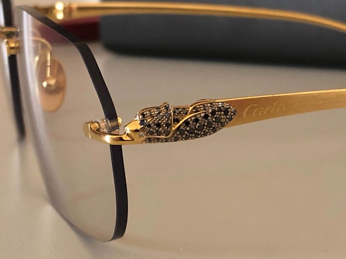 cartier gold panthere glasses