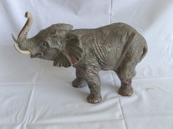 Emil Cretu - Poema - Big Elephant statue - Porcelain