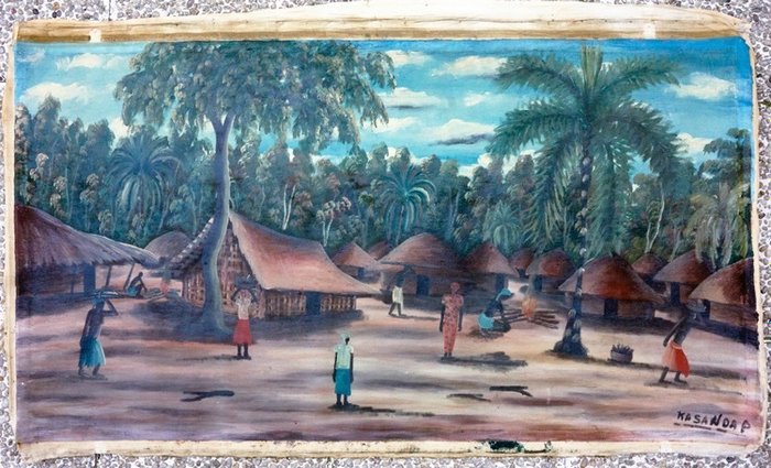 Pintura de aceite - Lona - Congo RDC 