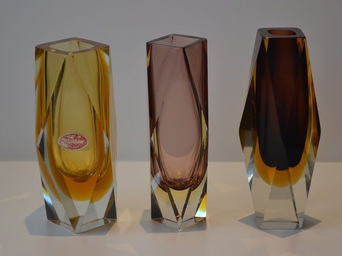 Alessandro Mandruzzato(attr.) - Murano - 花瓶 (3) - 玻璃