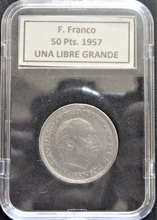 西班牙 - Estado Español - 50 Pesetas 1957 *58 - UNA LIBRE GRANDE - Muy rara - Certificada Miró