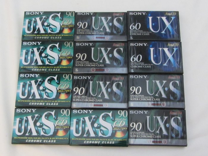 Sony - 10x UX-S 90 & 2x UX 90 type 2 chrome cassette tapes - Multiple models - Cassettes