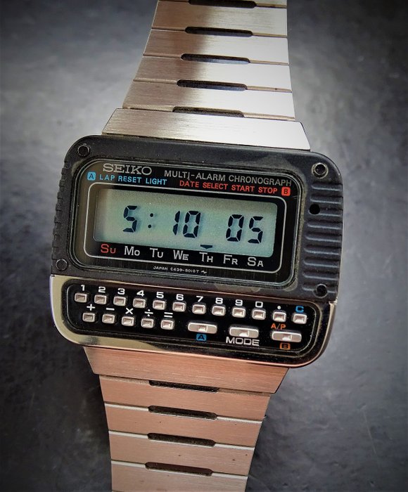 Seiko - "NO RESERVE PRICE" Calculator Alarm - C439-5010 - Unisex - 1970-1979