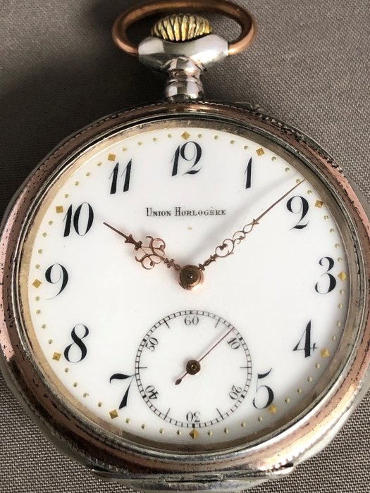 Union Horlogere Zilveren Zakhorloge - NO RESERVE PRICE - Hombre - 1850 - 1900