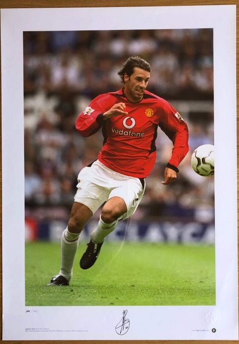 Ruud Van Nistelrooy Hand Signed Manchester United Photo On The Ball 