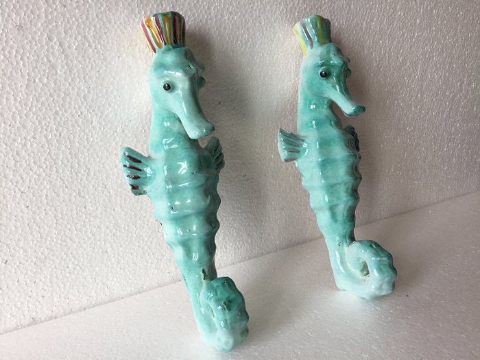 Ceramica di Vietri - Seahorses - Par vegglampe - Keramikk