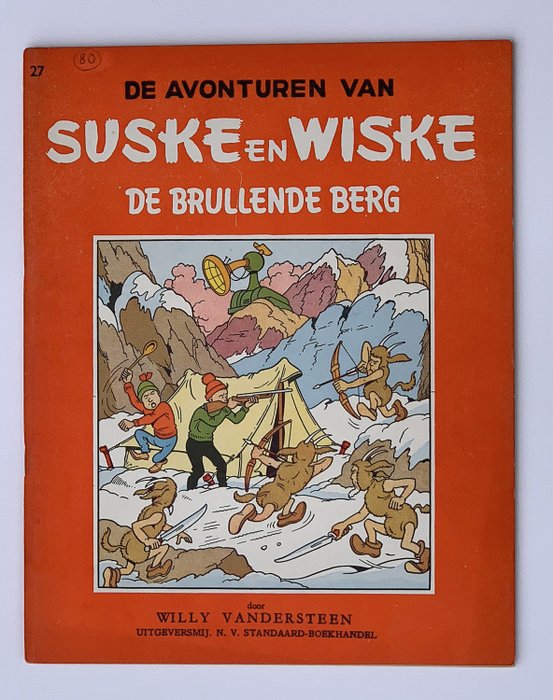 Suske en Wiske RV-27 - De Brullende Berg - Stiftet - Første utgave - (1956)