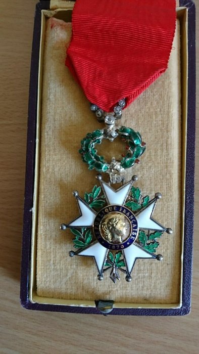 Francia - Ejército/Infantería - Medalla de la Legión de Honor 1870 con diamantes de oro y plata. - 1870