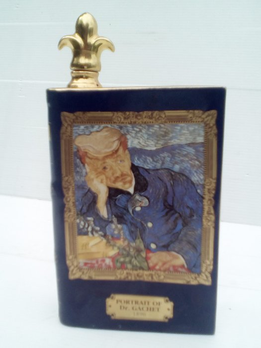 Vincent Van Gogh Porslin Camus Cognacflaska - Porslin Limoge Castel France Guld 22k