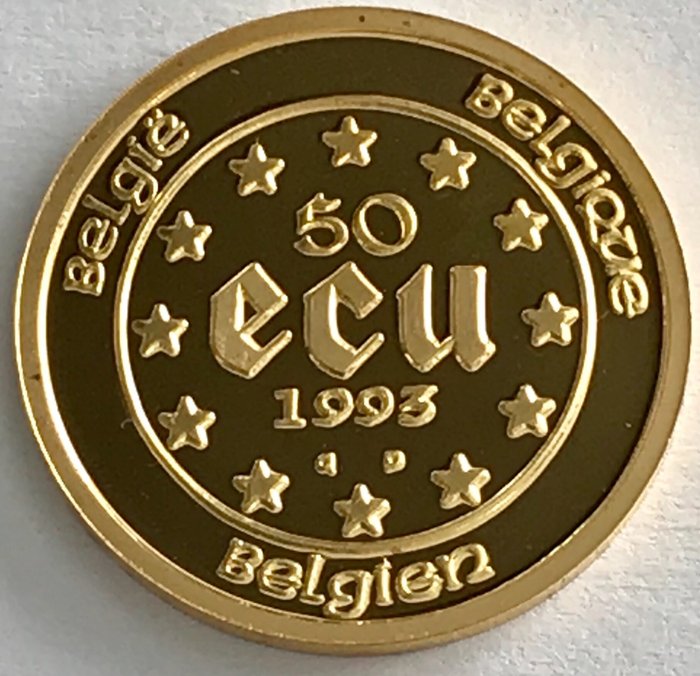 比利时 - 50 Ecu 1993 - König Baudouin - 金