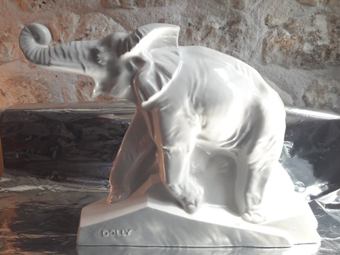 Lejan - Éléphant "DOLLY" - Crazy earthenware sculpture Art Deco
