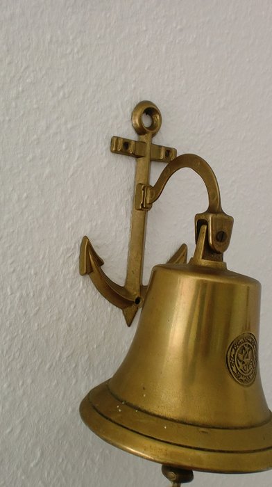 Gravurxpress Nave campana/campana in ottone brunito Ø 150 mm con incisione personalizzata 