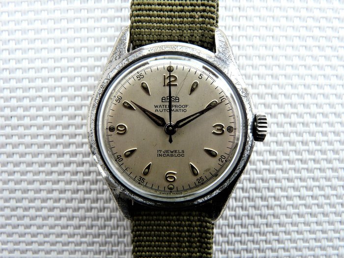 A R S A (Unitas SA / Arsa / Manufacture d'Horlogerie A. Reymond SA	Tramelan-Dessus, SUISSE) - Men's Military 'Medicus' Style Watch - 5 2 3 2 9 - Homem - Circa 1944