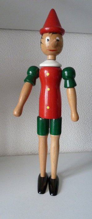 large Pinocchio puppet in painted wood (1) - wood
